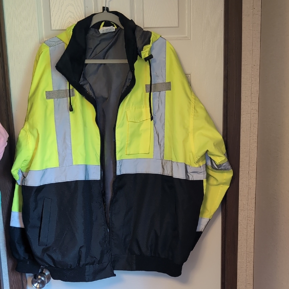 Yellow and Black Performance Jacket with Reflective Stripes